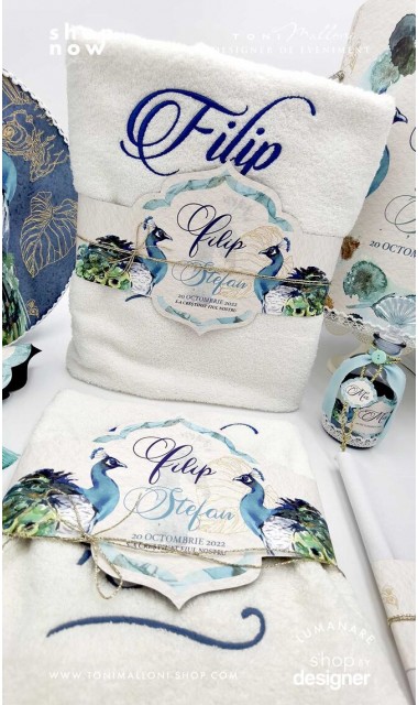 Trusou botez cu pauni pentru baieti Royal Peacock  8